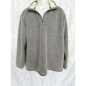 ORVIS Mens Extra Large XL Gray Quarter 1/4 Zip Pullover Textured Fleece Lined